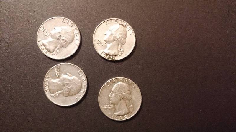 Silver Quarters 4x 1964-D