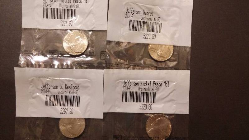 Nickels - UC - 2004-P 2004-D 2004-P Peacemedal 2004-P Keelboat
