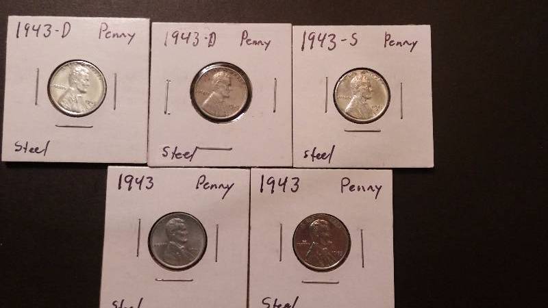 Steel Penny 2x 1943 - 2x 1943-D 1943-S