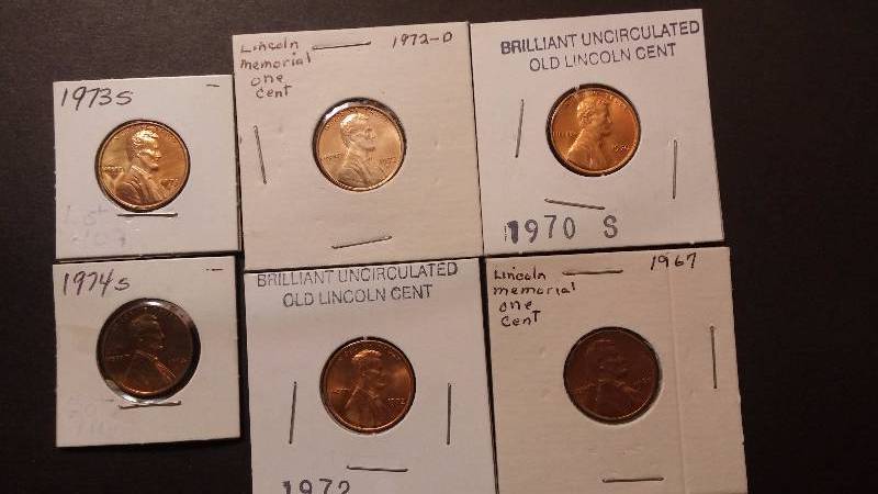 Penny 1967  1970-SBU 19720D 1972-BU 1973-S 1974-S
