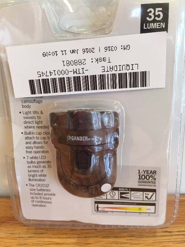 lot 42 image: Camo Cap Clip Light