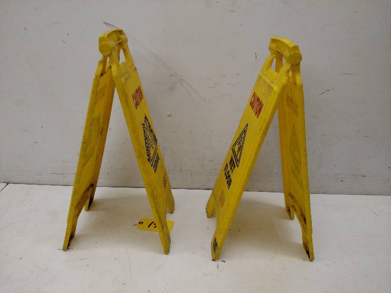 lot 193 image: (2) Rubbermaid Caution Signs...
