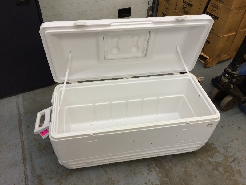 lot 3 image: Large IGLOO Cooler  Measures 42 long x 18 wide x 23 high