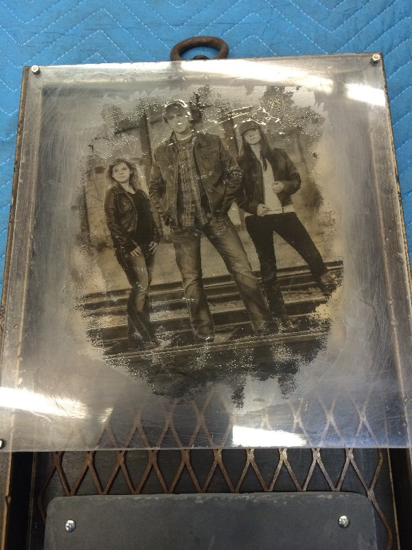 lot 29 image: Picture, Chalkboard, key holder   Custom Made - great piece  Measures 24 high x 12 wide