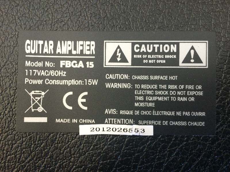 lot 38 image: Guitar Amplifier  15 Watt