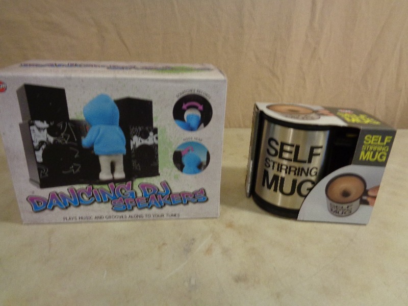 lot 16 image: New Dancing DJ Speakers and Self Stirring Mug