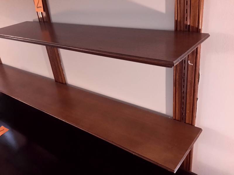 lot 2 image: Very nice Wall shelf unit.  Fulll length