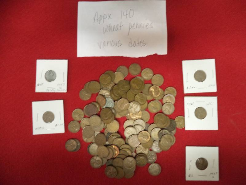 lot 24 image: Lot - Appx 140 Wheat Pennies