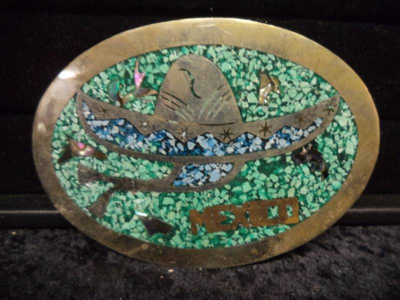 lot 74 image: Belt Buckle - Mexico, Sombero
