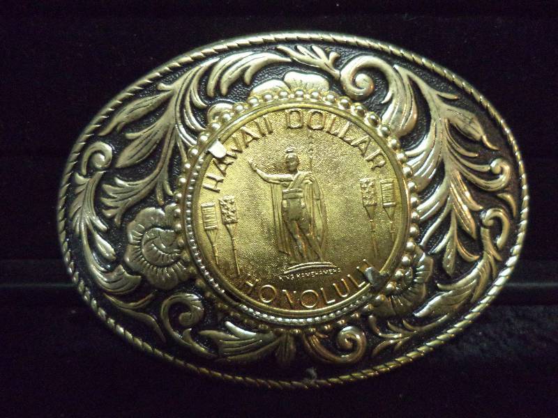 lot 82 image: Belt Buckle - Hawaiian Dollar