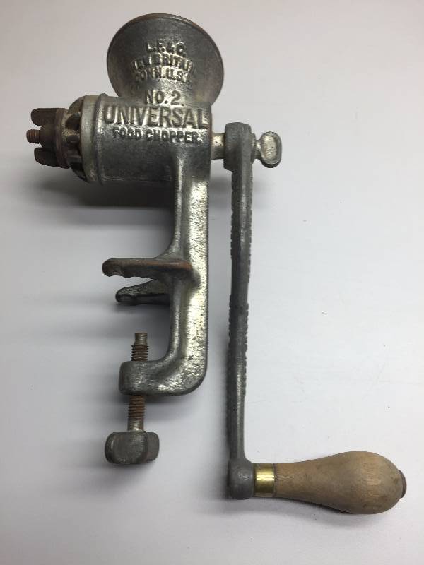 lot 11 image: MEAT GRINDER,PLATES AND CONTAINER