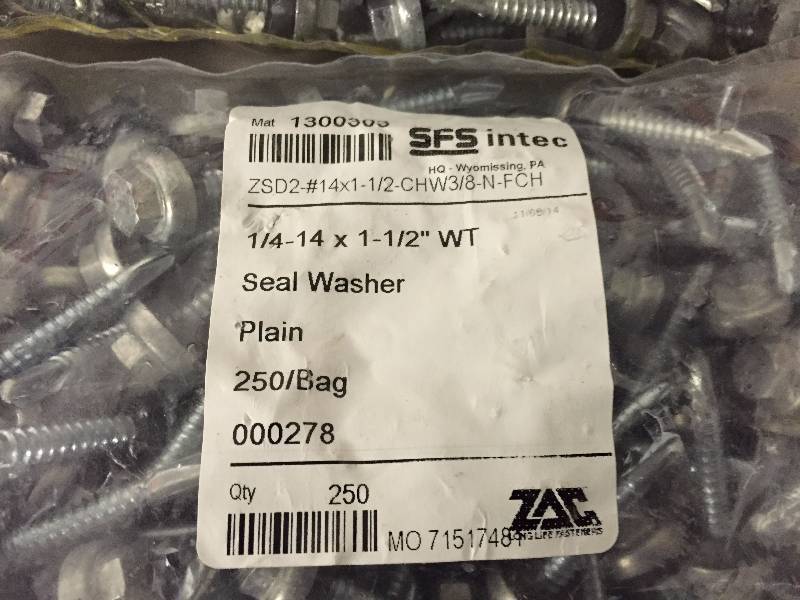 lot 45 image: SELF TAPPING SEAL WASHER SCREWS 14 - 14 X 1 12 1000 PCS