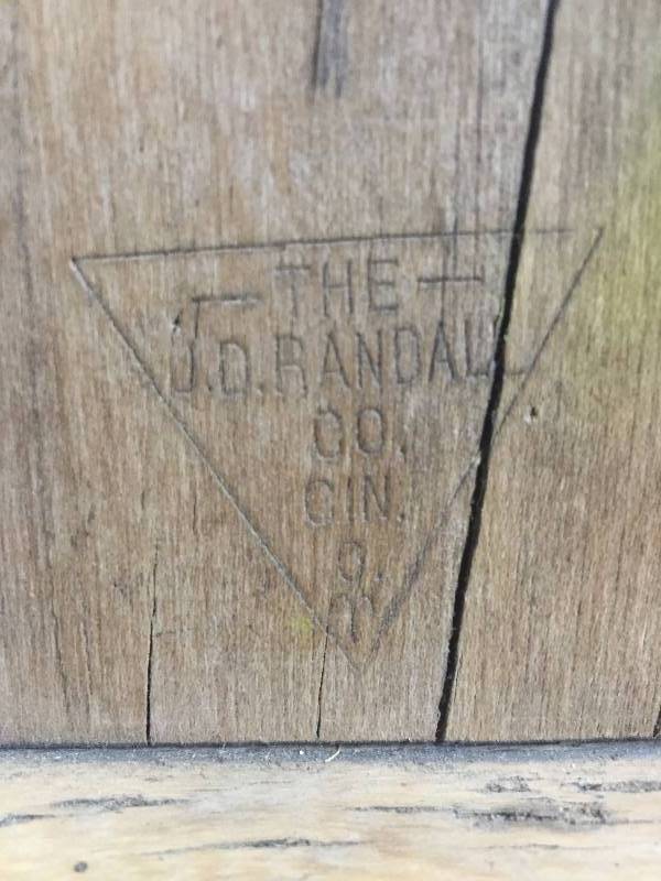 lot 3 image: VINTAGE RARE LEATHER STITCHING HORSE FROM J.D. RANDALL CO. CINCINNATI OHIO