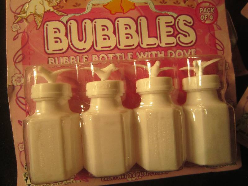 NEW LOT - 5 Packs of 2 Champagne Glasses, 2 Bubbles & 6 Bride & Groom Bubbles