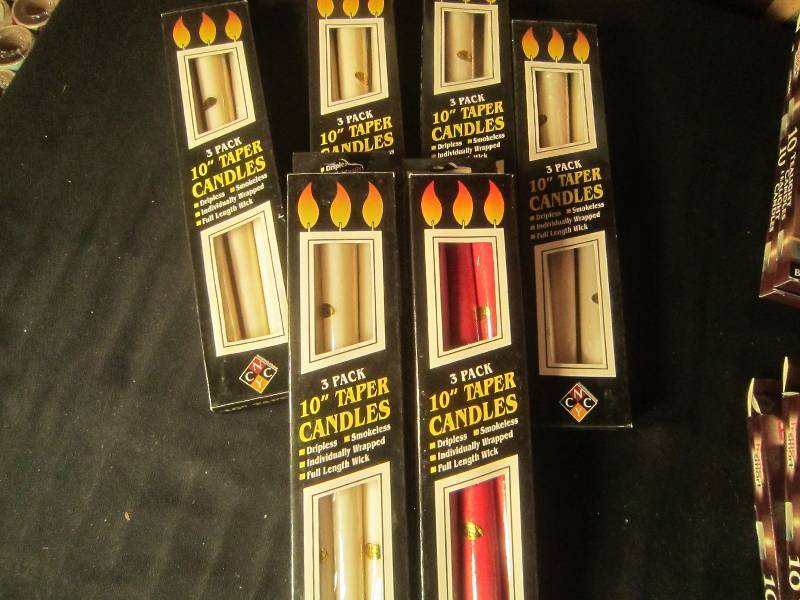 NEW LOT - 6 sets of 3 - 10 Taper Candles