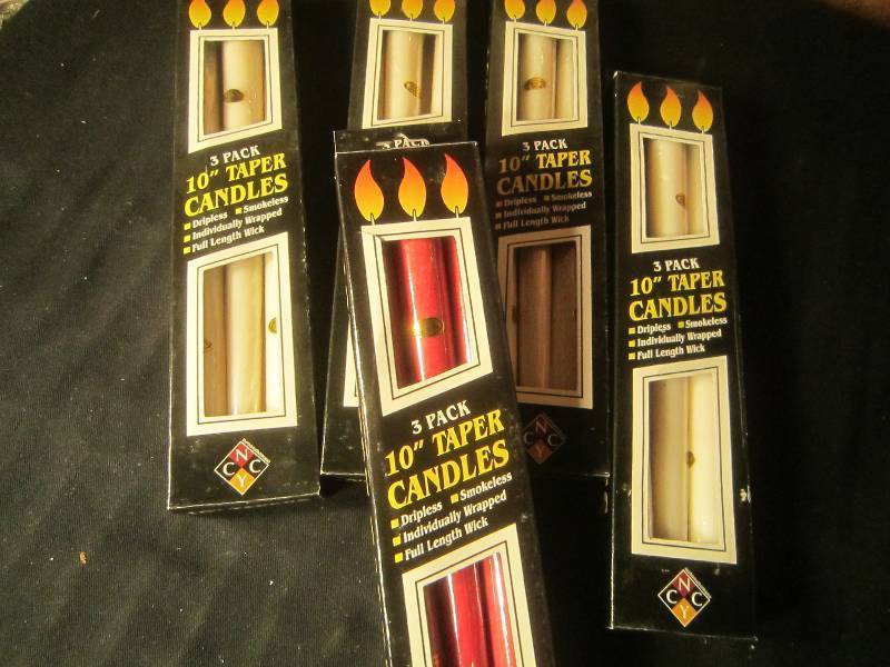 NEW LOT - 5 sets of 3 - 10 Taper Candles