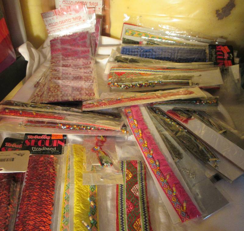 NEW - 4 Package of 20 Candy Bags, Sequins Headbands & a lot of Bracelets