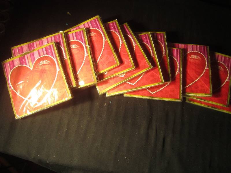 NEW LOT - 12 Packs Heart Napkins