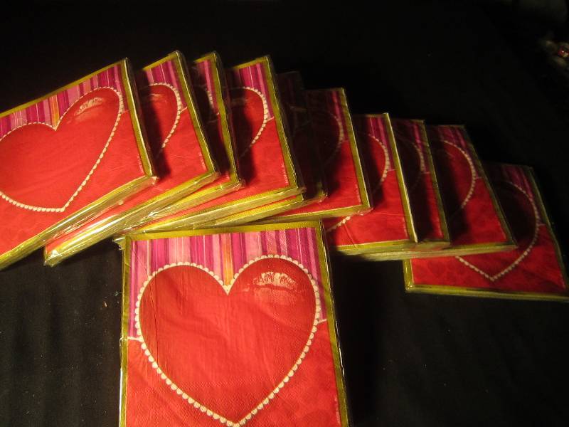 NEW LOT - 12 Packs of Heart Napkins