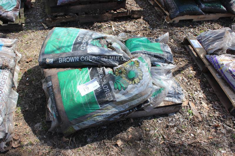Lot of (7) Bags Brown Colored Mulch