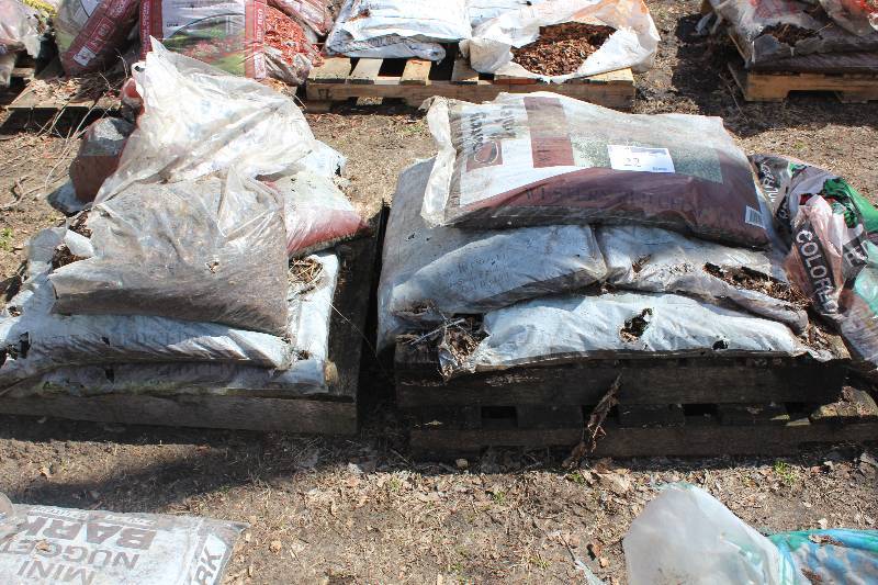 Lot of (2) Pallets Red Colored Mulch