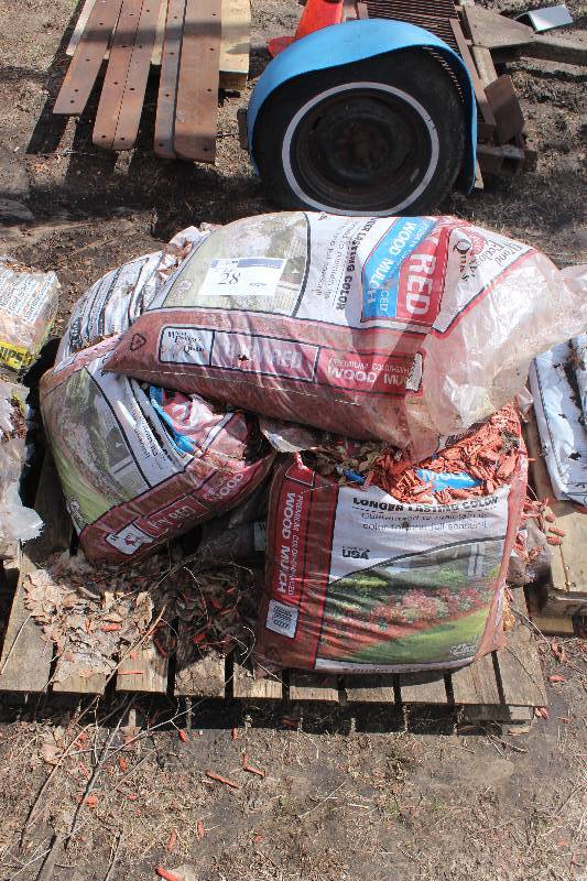 Lot of (6) Bags Red Colored Mulch