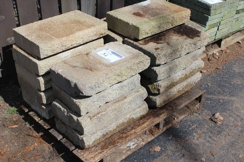 Lot of (12) Concrete Retaining Wall Caps