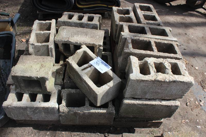 Lot of (30) Concrete Cinder Blocks