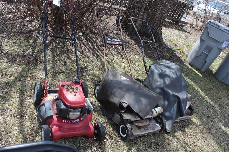 Lot of (3) Lawn Mowers Including Craftsman 21, Craftsman 22, 5.0hp Craftsman