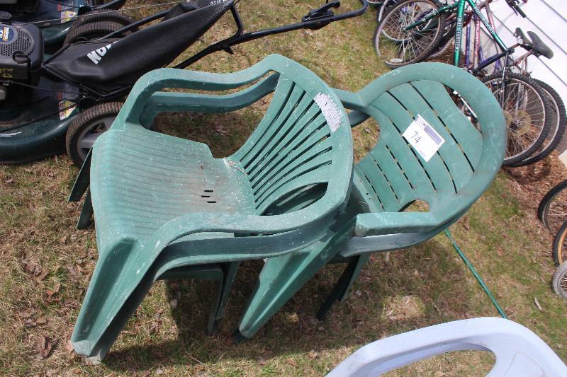 Lot of (4) Plastic Lawn Chairs