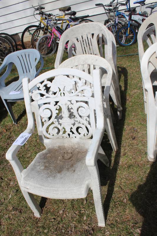 Lot of (4) Plastic Lawn Chairs