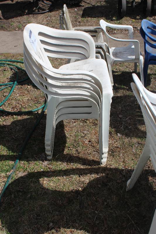 Lot of (4) Plastic Lawn Chairs