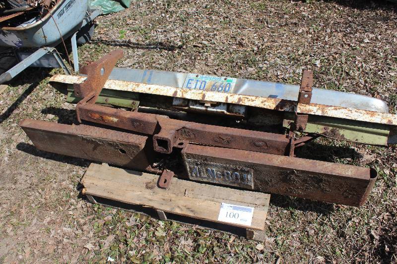 Pallet Lot of (3) Truck Rear Bumpers and (1) Receiver hitch