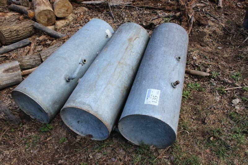 Lot of (3) 48 Long Metal Water Storage Tanks
