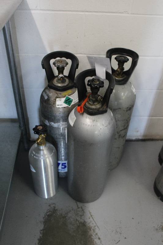 lot 13 image: Lot of (4) Commercial CO2 Canisters