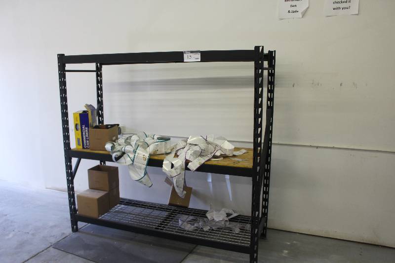 lot 15 image: 3-Shelf Metal Storage Rack