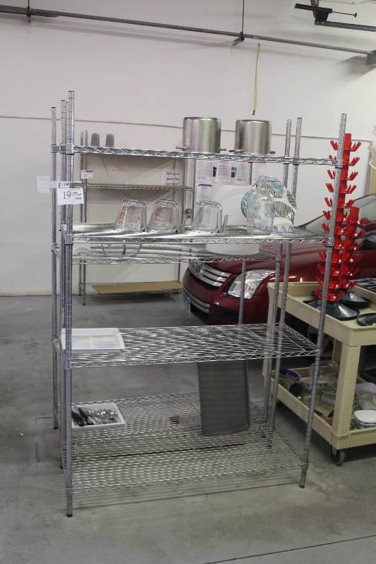 lot 19 image: 4-Shelf Metal Storage Rack