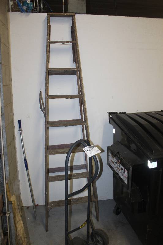 lot 27 image: Lot of (3) Tools Including 8 Ladder, Dolly, Chipper
