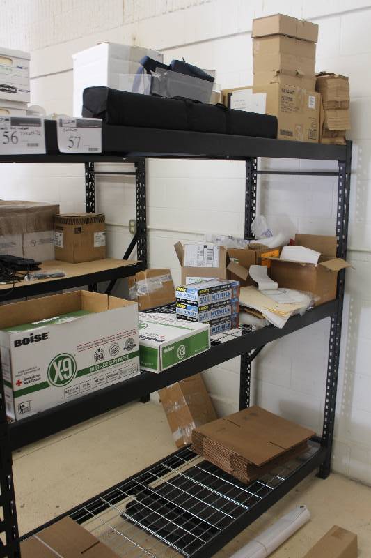lot 57 image: Contents of Storage Rack
