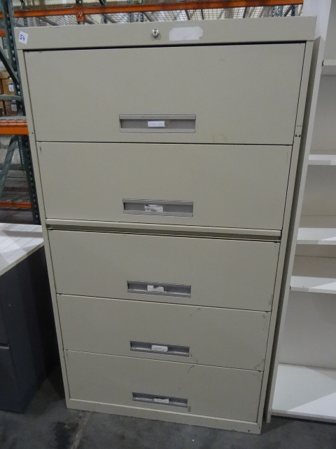 lot 54 image: 36 metal 5 drawer lateral file