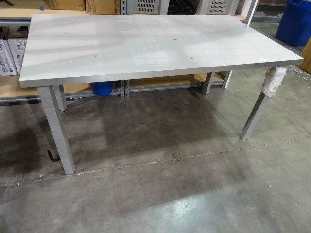 lot 56 image: Metal leg table with laminate top