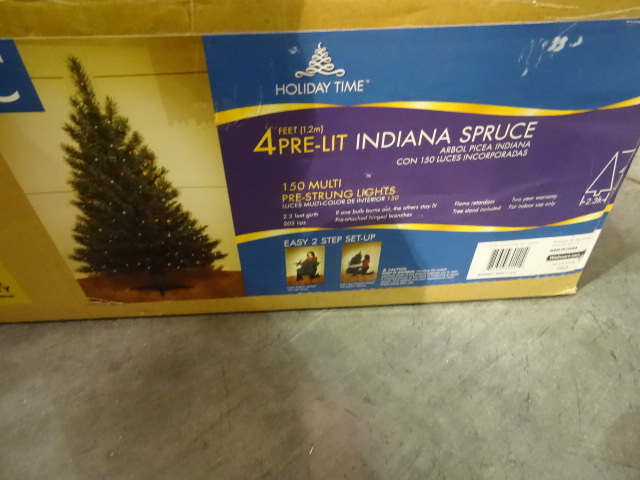lot 68 image: 4 prelit indiana spruce christmas tree