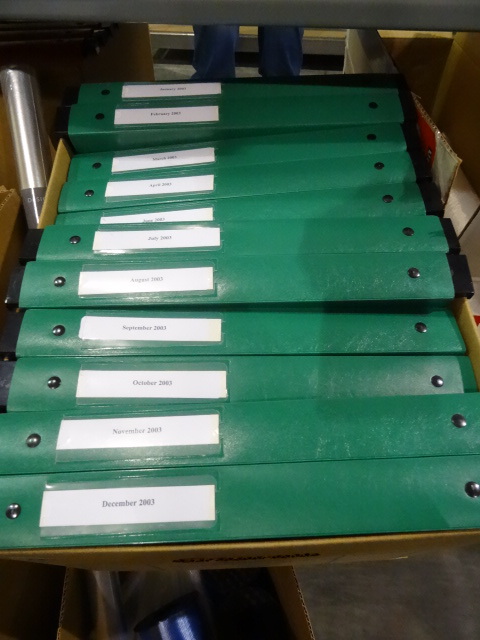 lot 72 image: 4 boxes of misc 3 ring binders