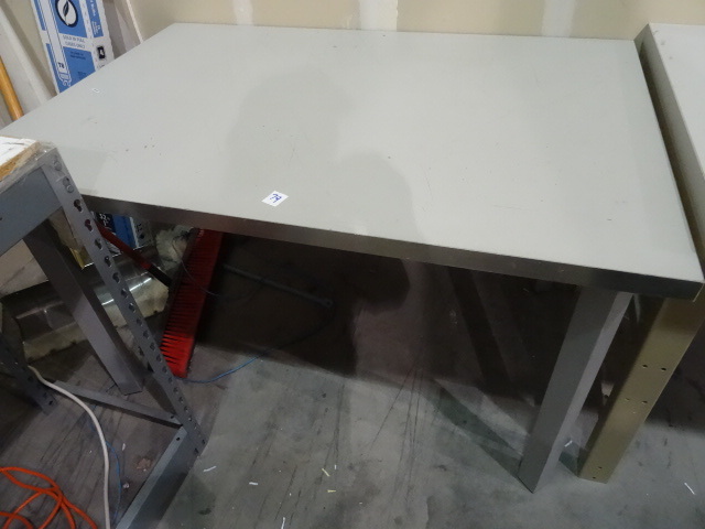 lot 79 image: Metal leg table with laminate top