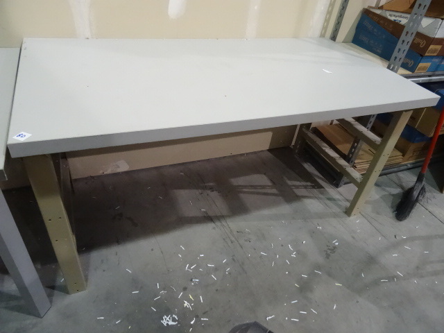 lot 80 image: Metal framed table with laminate top.