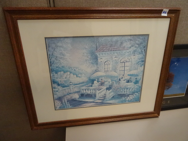 lot 106 image: Framed art print.