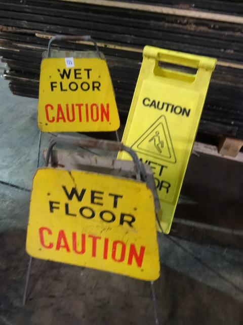 lot 122 image: 3 Wet Floor Signs