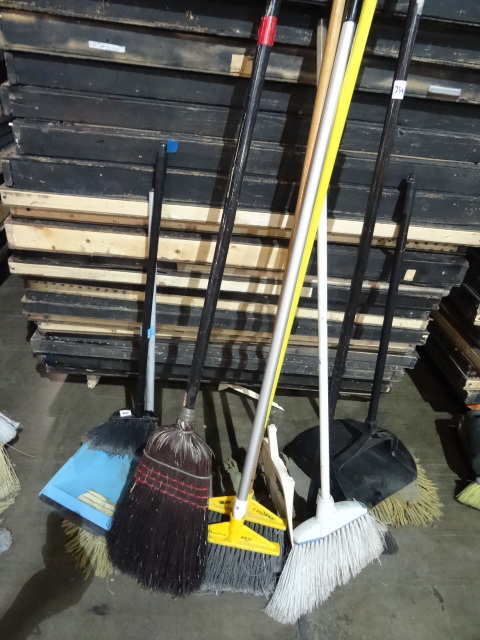 lot 234 image: Misc Brooms and Dust Pans