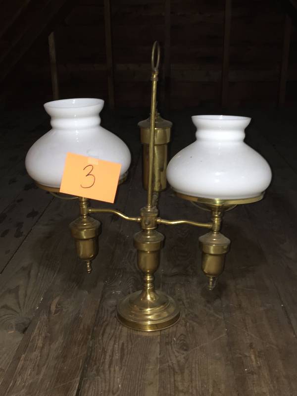 brass globe table lamp
