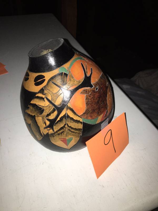 Decorative Hand-Painted Gourd